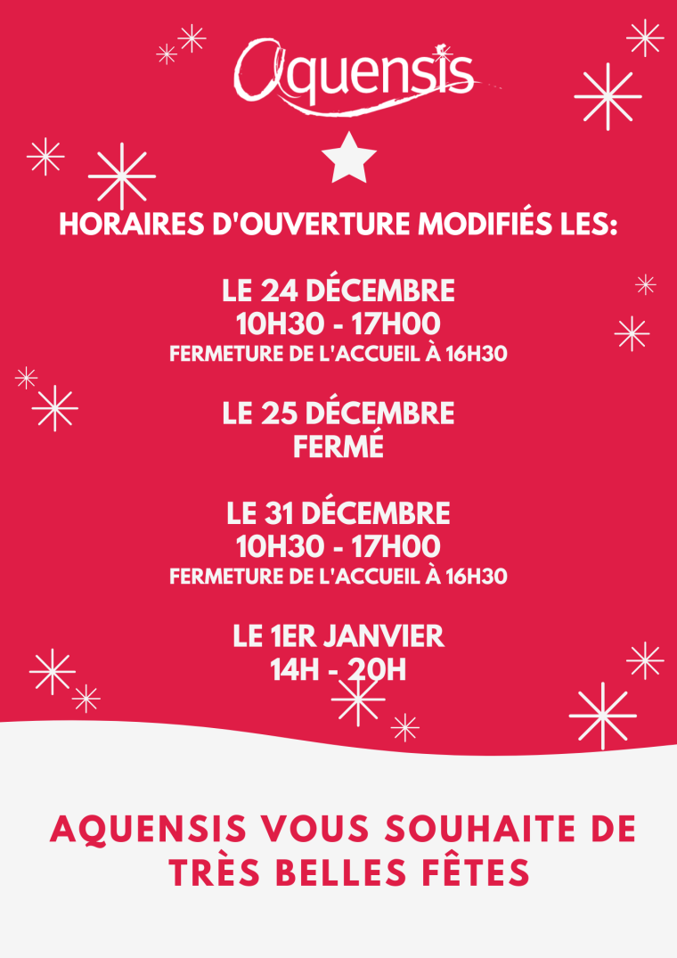 Horaires vacances de Noël